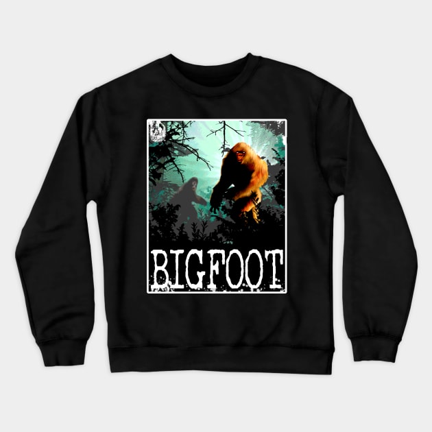 Retro Bigfoot Best Art Sasquatch Vintage Cryptid Woods Hunting Hide and Seek Believe Crewneck Sweatshirt by National Cryptid Society